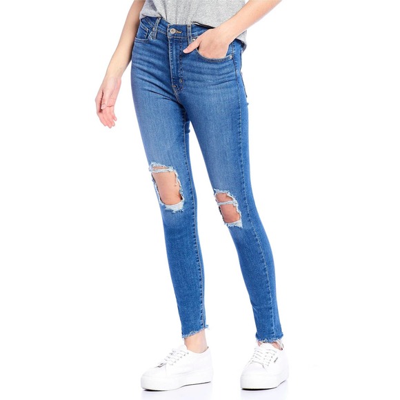 25 Denim - Levi's Women's Mile High Super Skinny Jeans Distressed Size 25